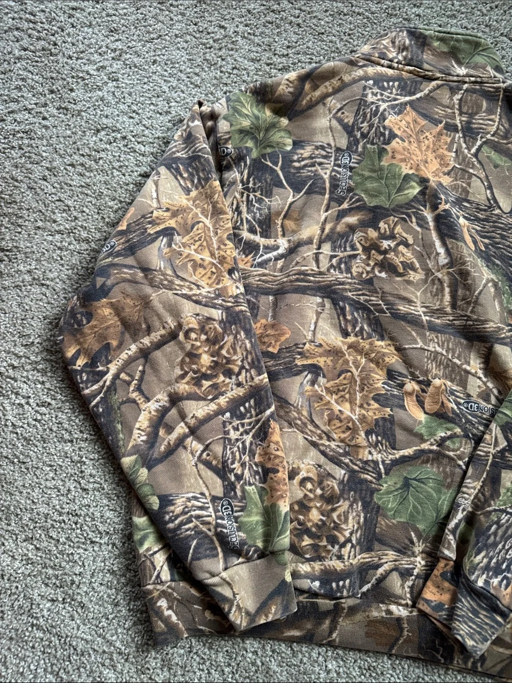 Cabela's Camo Zip-Up Sweater in Brown, Green, Tan
